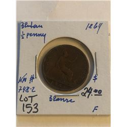 1864 Great Britain Half Penny Fine Grade KM 748.2