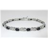 Image 1 : 7.8 CT Diamond & Sapphire Tennis Bracelet