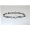 Image 1 : Blue Topaz & Diamond Infinity Tennis Bracelet