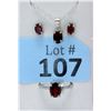 Image 1 : New 3 Piece Matching Sterling Silver Garnet Set