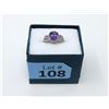 Image 2 : Diamond & Amethyst Sterling Silver Dinner Ring