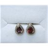 Image 1 : New Garnet & Diamond Sterling Silver Earrings