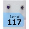 Image 1 : New Sterling Silver Amethyst & Diamond Earrings