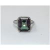 Image 1 : Large Mystic Topaz & Diamond Dinner Ring