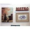 Image 1 : Wood Bistro Sign & Two Pictures