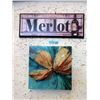 Image 1 : Merlot Sign and 1 Canvas Wall Art