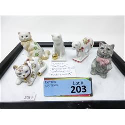5 Htf Franklin Mint Curio Cabinet Cats