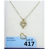 Image 1 : 10KT Heart Charm & Sterling Silver Heart Necklace
