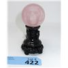 Image 1 : Skull Carved Rose Quartz Orb with Stand