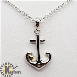 SHIP ANCHOR WITH DIAMOND NECKLACE