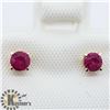 Image 1 : 14K BURMA RUBY STUDS EARRINGS