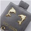 Image 2 : 14K DOLPHIN SCREWBACK STUDS EARRINGS
