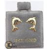 Image 3 : 14K DOLPHIN SCREWBACK STUDS EARRINGS