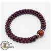 Image 1 : SILVER GARNET & RED AGATE BEAD BRACELET