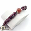 Image 2 : SILVER GARNET & RED AGATE BEAD BRACELET
