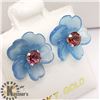 Image 2 : 10K GARNET CHALCEDONY FLOWER JACKET EARRINGS