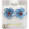 Image 3 : 10K GARNET CHALCEDONY FLOWER JACKET EARRINGS