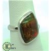 Image 3 : SILVER NATURAL CANADIAN AMMOLITE RING