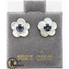 Image 3 : 10K SAPPHIRE MOTHER OF PEARL EARRINGS