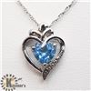 Image 1 : SILVER BLUE TOPAZ PENDANT W/ CHAIN NECKLACE