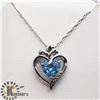 Image 2 : SILVER BLUE TOPAZ PENDANT W/ CHAIN NECKLACE