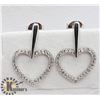 Image 1 : SILVER HEART SHAPED CZ  EARRINGS