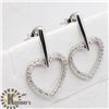 Image 2 : SILVER HEART SHAPED CZ  EARRINGS
