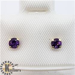 14K AMETHYST SCREWBACK STUD EARRINGS