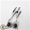 Image 4 : SILVER SAPPHIRE AND CZ RING AND EARRING SET