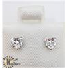 Image 1 : 14K HEART SHAPED CZ EARRINGS