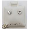 Image 3 : 14K HEART SHAPED CZ EARRINGS