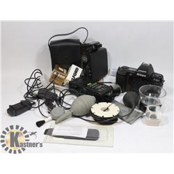 NIKON 801S FILM CAMERA WITH 2 NIKON FLASHES & MISC