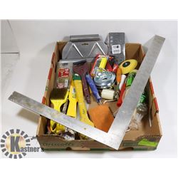 FLAT OF ASSORTED PAINTING ITEMS  AND BBQ BRUSH