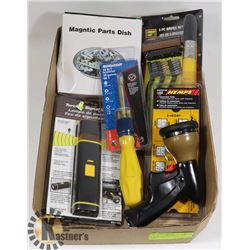 FLAT OF ASSORTED TOOLS AND MORE