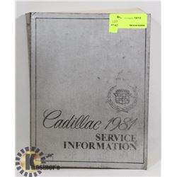 1981 CADILLAC SERVICE BOOK