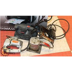 LOT OF 4 POWER TOOLS INCL BLACK & DECKER JIG SAW,