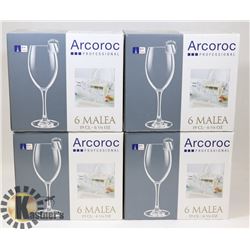 BOX OF 24 MALEA 6 1/4 OZ WINE GLASSES.