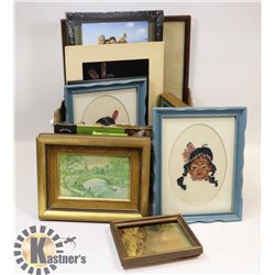 LOT OF VARIOUS PICTURES AND FRAMES