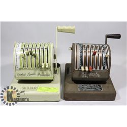 PAIR OF VINTAGE PAYMASTER CHEQUE MACHINES