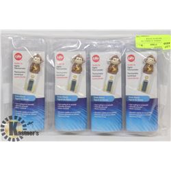 LOT OF 4 ANIMAL FLEXIBLE TIP THERMOMETER W/ FEVER
