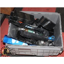 TOTE OF AQUARIUM SUPPLIES