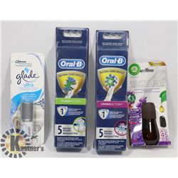 BAG OF ORAL B REPLACEMENT TOOTHBRUSH HEADS AND