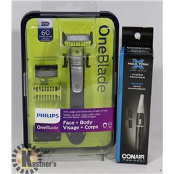 BAG WITH PHILIPS ONE BLADE PRO AND CONAIR MICRO