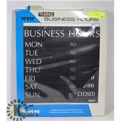 NEW BUSINESS HOURS SIGN