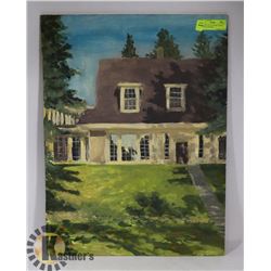 ORIGINAL OIL ON BOARD "HOUSE" BY CRANE THOMAS
