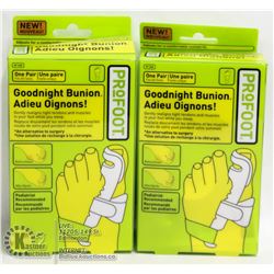 2 PAIRS OF PRO FOOT GOOD NIGHT BUNION SPLINTS