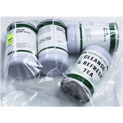 4 CANS OF CLEANSE & REFRESH TEA"