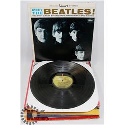 BOX OF ASSORTED RECORDS INCLUDING BEATLES, ROLLING