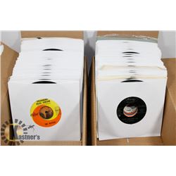 BOXES OF ASSORTED 45'S FEATURING BEATLES AND ELVIS