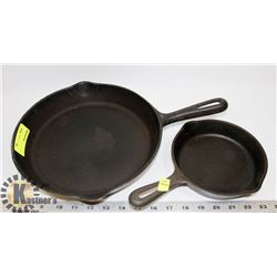 SET OF CAST IRON FRYING PANS